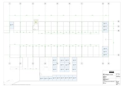 Etasjeplan (Plan U2) som viser romfordeling, dimensjoner og plassering av vegg og dører.