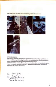 Fotografier av et utomhusanlegg (flommagasin og vannveier) med en oppsummerende tekst om overvannshåndtering.