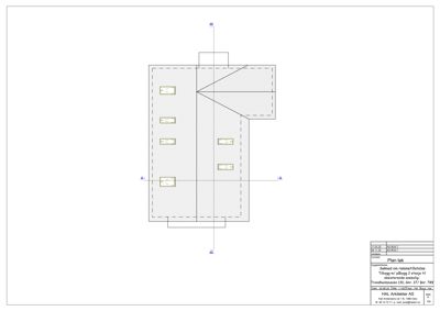 Tegning av etasjefordeling (Plan tak) med romoppdeling og vindusposisjonering.