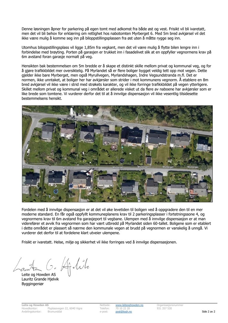 Luftfoto av et boligområde med flere hus og veier, inkludert Myrlystvegen, Myrlandstangen og Myrlandvegen.