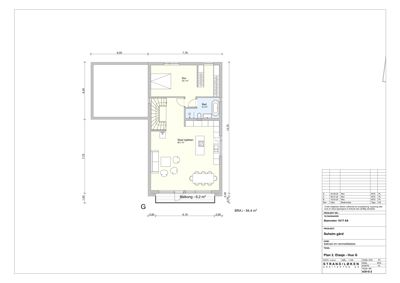 Etasjeplan (Plan 2) som viser romfordeling, dimensjoner og areal for et hus.