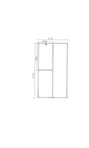 En håndtegnet etasjeplan som viser romfordeling og dimensjoner (7 m x 13 m) for en bygning.