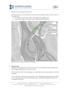 Kartutsnitt som viser planlagt grøftetrase og viadukt i et byområde med gatenummer og navn.