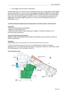 En situasjonsplan (tomteplan) som viser bygningenes plassering, nybygging (grønt) og tilbygg (oransje) i forhold til eksisterende bebyggelse og tomtegrenser.