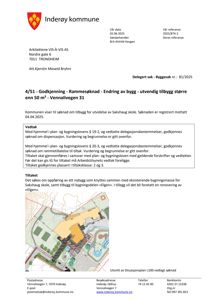 Utsnitt av situasjonsplan (L100) som viser bygningens plassering i forhold til omgivelser, inkludert eksisterende bebyggelse og infrastruktur.