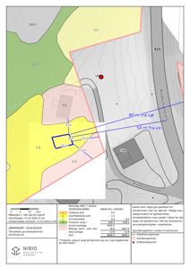Gårdsplan (gardskart) som viser eiendomsdata, arealtall, marksklaser og beliggenhet i forhold til vei og sjø.