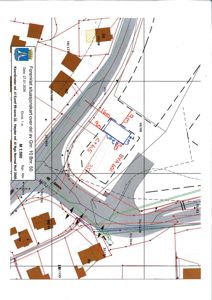 Fremkalt situasjonskart over del av Gnr. 10 Bnr. 50 med angivelse av eiendomsgrenser, vegforløp og høyder.