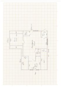 Etasjeplan (Kott) med romfordeling, dimensjoner og arealoppdelinger.