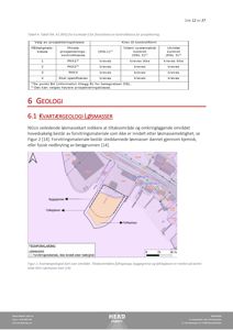 Kart over området med kvartærgeologisk informasjon, inkludert forvitringsmateriale, byggegrense og fyllingsbunn.