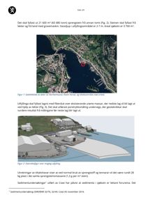 Bildet viser en satellittfoto (Figur 1) og en 3D-visualisering (Figur 2) av et utbyggingsområde ved Norheimsund. Begge bildene illustrerer tomtens beliggenhet og planlagt utforming.