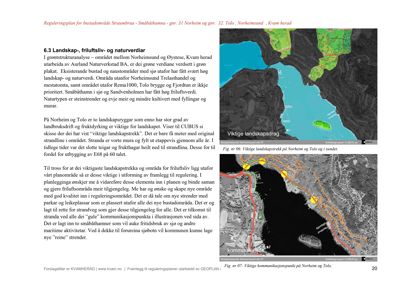 Et dokument med tekst om landskap og to innleverte bilder (satellittbilder) som viser geografiske områder.