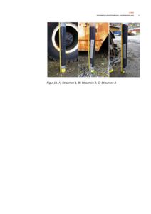 Fotografi av tre sedimentprøver (Straumen 1, 2 og 3) tatt opp i felt.