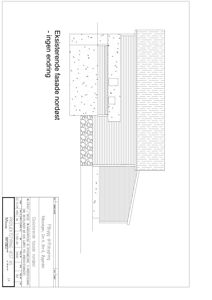 Tegning som viser eksisterende fasade på nordøst siden av en tilbygning.