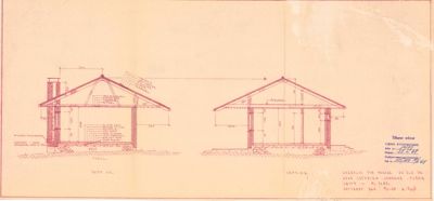 Snittegning (Snitt A-A og B-B) som viser tverrsnittet gjennom en bygning med mål og konstruksjonsdetaljer.