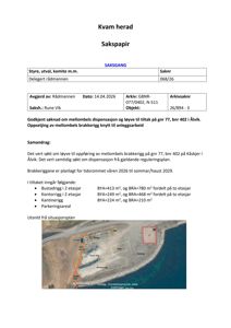 Utsnitt fra situasjonsplan som viser tomtens beliggenhet, nabolag, veier og planlagt bebyggelse.