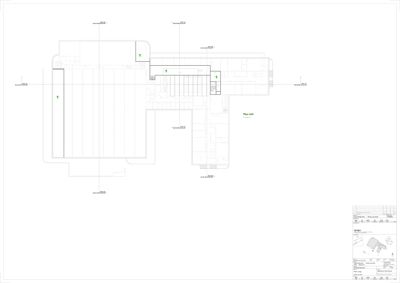 Etasjeplan (Plan loft) som viser romfordeling, vegger og inngangsplassering for et bygningsetasje.