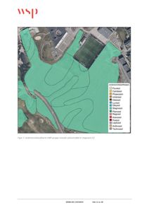 Kart over jordmonnsklassifisering for et planområde, med oversikt over bygninger og infrastruktur.