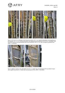 Fotografier av prøvemateriale (boreprøver) tatt under geoteknisk undersøkelse, med beskrivelser av jordlag og fyllmasser.