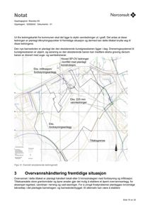 Oversikt over eksisterende ledningsnett og situasjonsplan for vann- og avløpsanlegg.