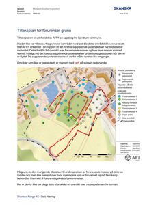 Et kart over et område som viser anbefalte prøvetakingspunkter, tilstandsklasser for forurenset grunn og tilaksområder.