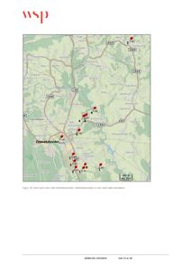 Kart som viser mottaksarealer i et geografisk område med veier og byer.