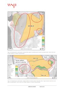 Kart som viser tomtens beliggenhet i forhold til skredområder og reguleringsplaner, med fargekoding for ulike arealbruksklasser.