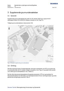 Bilde viser en borplan (boringsplan) som illustrerer plasseringen av borepunkter og soner på et byggeområde.