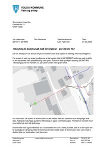 Kart som viser ruten for tilknytning til kommunalt vann- og avløpssystem, med markerte punkter og ledninger.