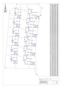 Situasjonsplan som viser tomtens grenser, naboeiendommer (P1-P10), og plassering av bygninger (Bolig 1-11) med tilhørende mål og høyder.