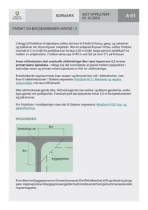 Teknisk tegning som viser byggegrense i kryss med målepunkter (Xm) og senterlinje.