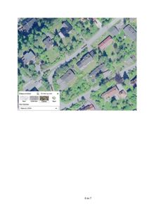 Flyfoto eller satellittbilde av et boligområde med overlagte kartdata (bakgrunnskart).