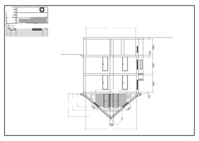 Snittegning (SNITT AA) som viser tverrsnittet av en bygning med mål og konstruksjonsdetaljer.