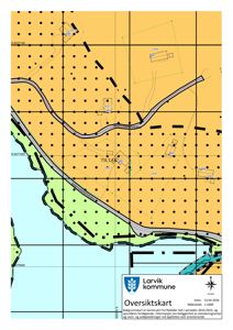 Oversiktskart (situasjonskart) som viser eiendomsgrenser, vegnett, og en planlagt tiltaksplassering.