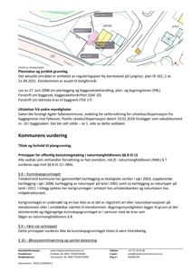 Utsnitt av situasjonsplan som viser eiendomsnummer, areal og nabolag.