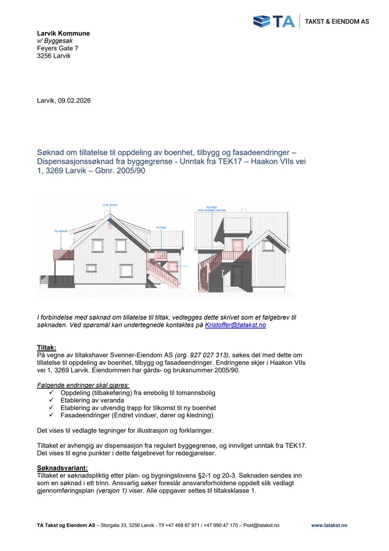 Fotografi av en bygning med tegninger overlagt som illustrasjon