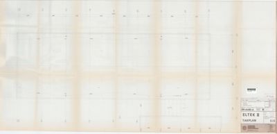 Takplan med romfordeling og mål for bygningen ELTEK II