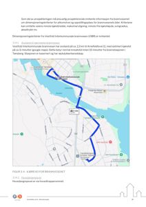 Kart som viser kjørevei og avstand fra Vestfold Interkommunale brannvesen til Arnefeldtsvei 11.