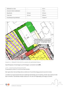 Situasjonsplan som viser plassering av bygninger, oppstillingsplass for brannvesenet, veier og andre arealer på tomten.