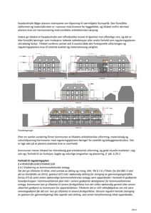 Fasadetegninger som viser bygningens utseende fra ulike vinkler (nord, øst, vest, sør) med mål og detaljer.