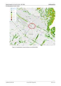 Et bratthetskart (topografisk kart) som viser terrengforhold i området, inkludert en markert tomt.