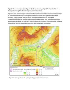 Et terrenghellingskart (topografisk kart) som viser terrengform, hellingsgrader og kartleggingsområder i et fjellområde.