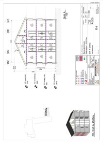 Snittegning (Snitt A) som viser bygningens tverrsnitt, høyder, konstruksjon og romfordeling.
