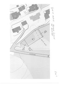 Situasjonsplan som viser tomtens plassering i forhold til nabolaget, Sørsidevegen, og angitte snittlinjer (Snitt AA og Snitt BB).