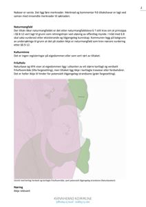 Et utsnitt fra et kart som viser eiendomsgrenser, friluftsområder og strandsone.