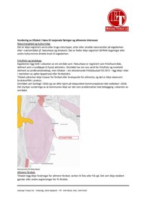 Kartutsnitt fra Naturbase som viser eiendommen og området for tiltaket.