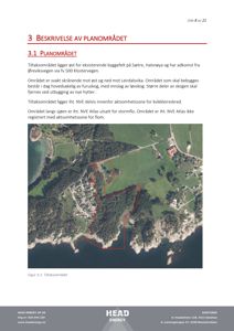 Et kart over tiltaksområdet med en rød linje som markerer grensene for området.