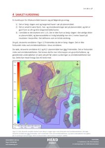 Et kart over et planområde som viser topografi (berg, silt, leire), skråning og områder med risiko for områdestabilitet.