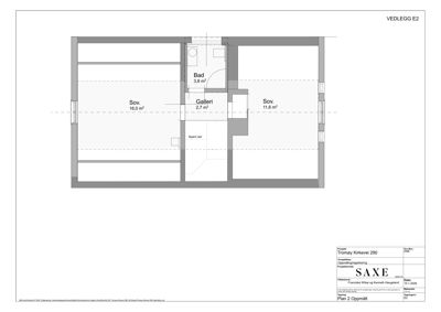 Etasjeplan (oppmålt plan) som viser romfordeling, arealer og plassering av bad og galleri.