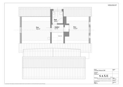 Etasjeplan (Plan 2) som viser romfordeling, arealer og veggkonstruksjoner for en bolig.