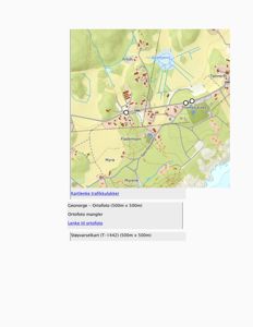 Et ortofoto (flyfoto) av et område i Tromsø med topografi, veier og bygninger synlig.